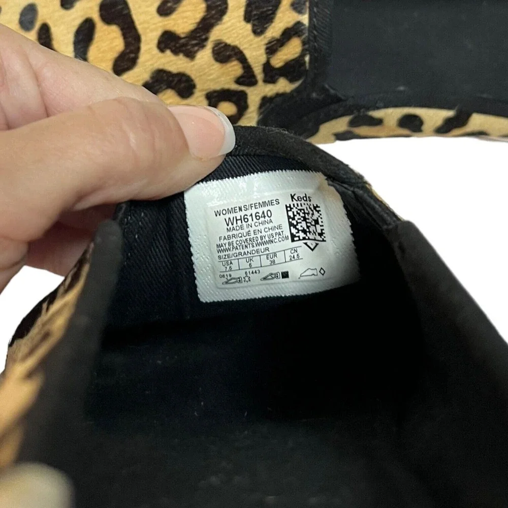 Keds Kate Spade New York Shoes Womens 7.5 Double Decker Mule Calf Hair Leopard - Picture 12 of 13